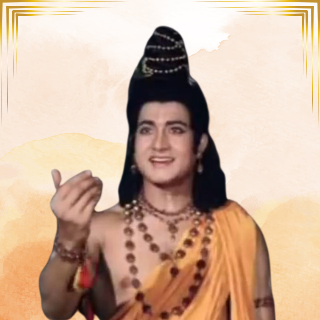 A scene from the movie Sri Dattadarshanam with Sarvadaman D Banerjee as Lord Dattatreya.